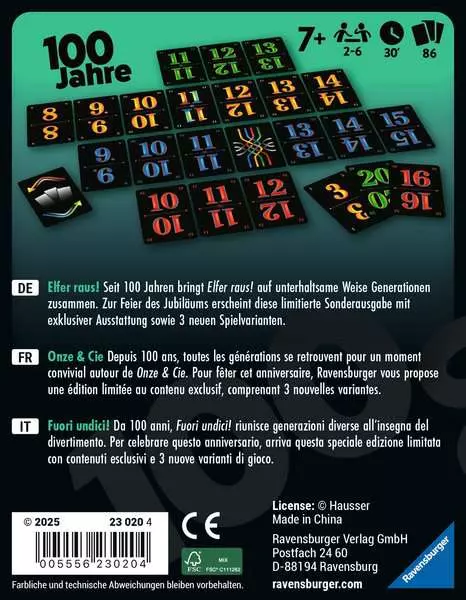 Elfer raus! 100 Jahre Jubiläumsedition - Kartenspiel ab 7 Jahren