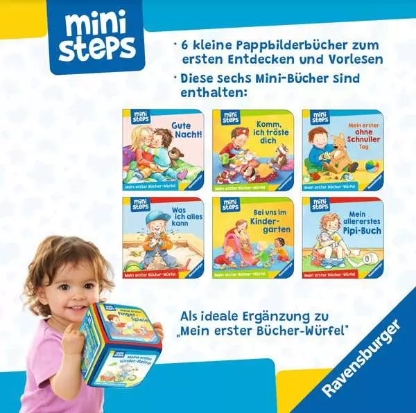 ministeps Mein erster Bücher-Würfel: Töpfchen Schnuller. Gute Nacht (Bücher-Set) - ab 18 Monate