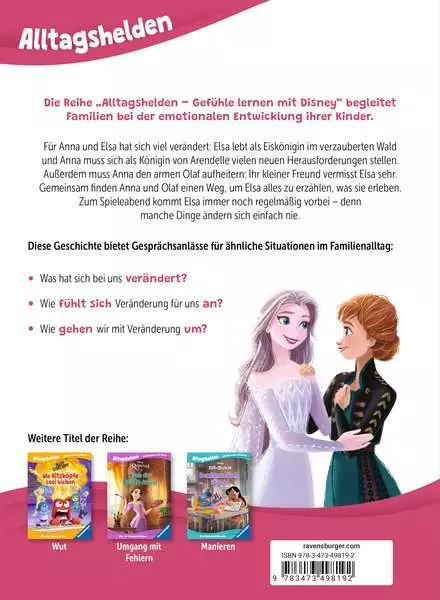 Ravensburger Alltagshelden - Gefühle lernen mit Disney: Disney Die Eiskönigin - Alle vermissen Elsa. Über den Umgang mit Veränderungen