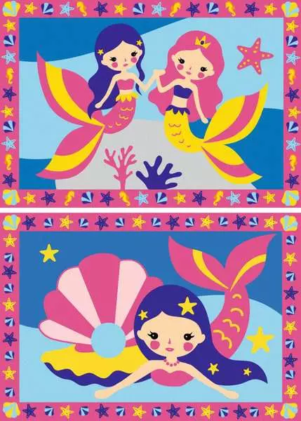 CreArt Bezaubernde Meerjungfrauen - Malen nach Zahlen für Kinder ab 5 Jahren