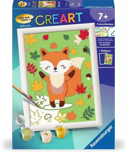CreArt Süßer Fuchs - Malen nach Zahlen für Kinder ab 7 Jahren