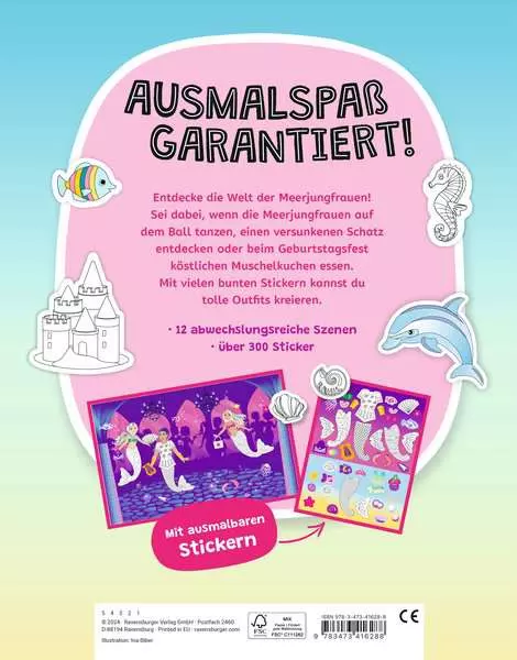 Mein Ausmalstickerbuch - Meerjungfrauen