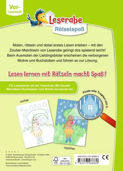 Leserabe Rätselspaß - Zauber-Malrätsel zum Lesenlernen: Feen (Vor-Lesestufe)