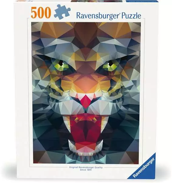 Puzzle 500 Teile - Löwe aus Polygonen