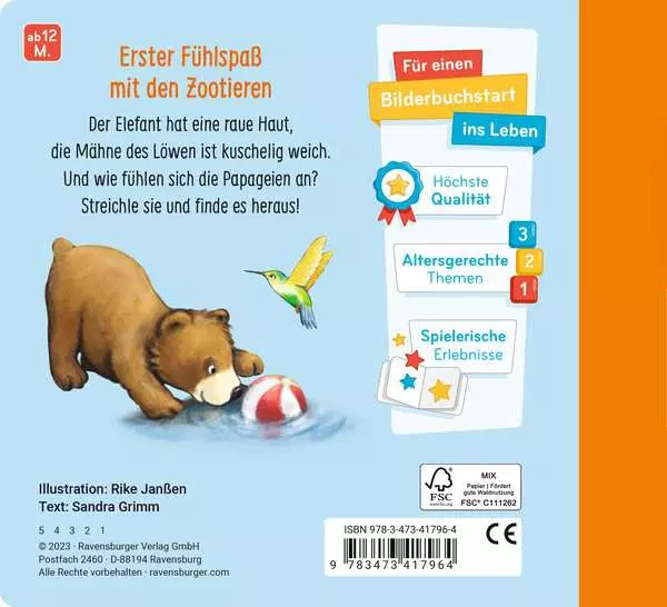 Mein erstes Fühlbuch: Meine Zootiere