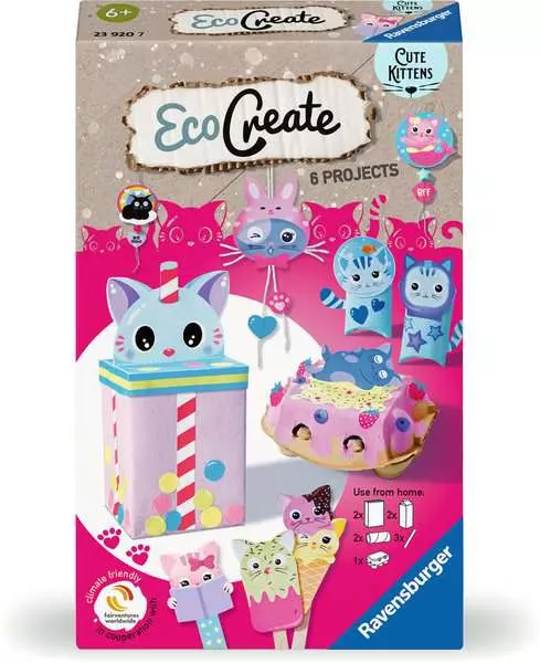 EcoCreate Mini - Niedliche Kätzchen - Bastelset für Kinder ab 6 Jahren