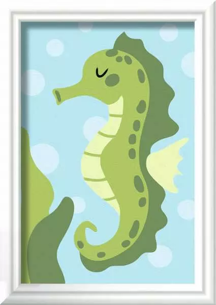 CreArt Fröhliches Seepferdchen - Malen nach Zahlen für Kinder ab 7 Jahren