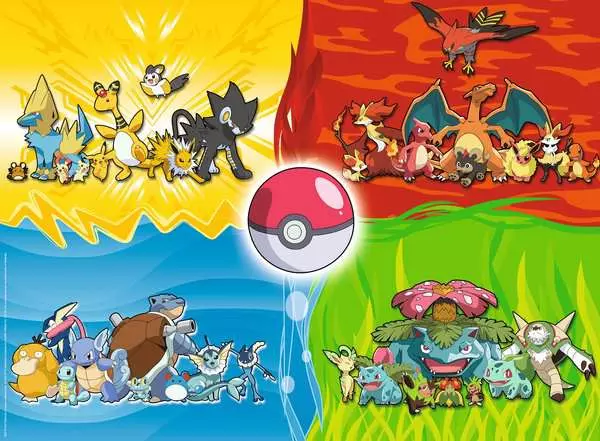 Kinderpuzzle ab 7 Jahren - Pokémon Typen - 150 Teile