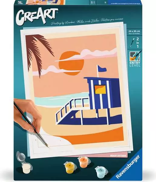 CreArt Strandhaus - Malen nach Zahlen für Erwachsene
