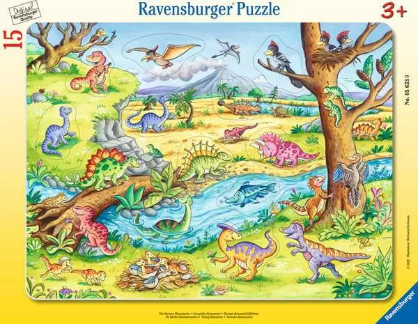 Kinderpuzzle ab 3 Jahren - Die kleinen Dinosaurier - 15 Teile