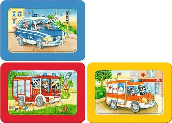 Kinderpuzzle ab 2.5 Jahren - Tiere im Einsatz - 6 Teile