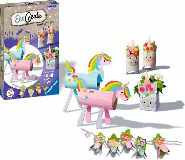 EcoCreate Mini - Einhornparty - Bastelset für Kinder ab 6 Jahren
