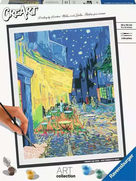 CreArt Caféterrasse am Abend (Van Gogh) - Malen nach Zahlen für Erwachsene