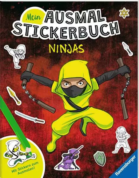 Mein Ausmalstickerbuch - Ninjas