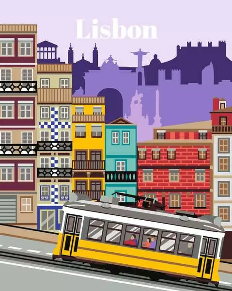 CreArt Farbenfrohes Lissabon - Malen nach Zahlen für Erwachsene