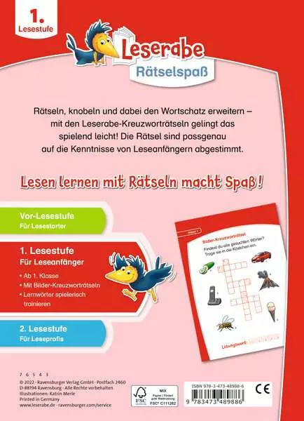 Leserabe Rätselspaß - Kreuzworträtsel zum Lesenlernen (1. Lesestufe)