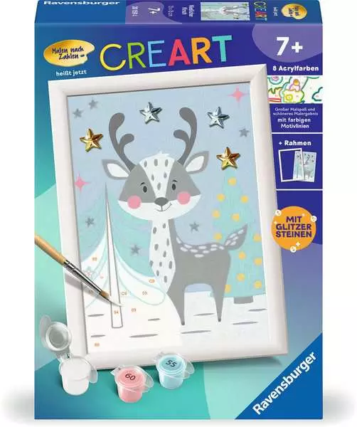 CreArt Niedlicher Hirsch - Malen nach Zahlen für Kinder ab 7 Jahren