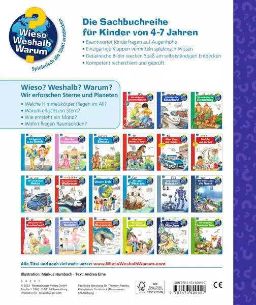 Ravensburger Wieso? Weshalb? Warum?. Band 59 - Wir erforschen Sterne und Planeten