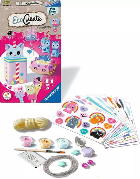 EcoCreate Mini - Niedliche Kätzchen - Bastelset für Kinder ab 6 Jahren