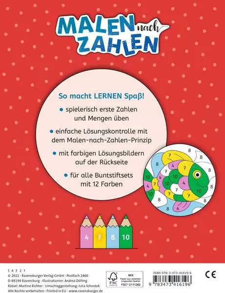 Malen nach Zahlen - Vorschule: Erste Zahlen