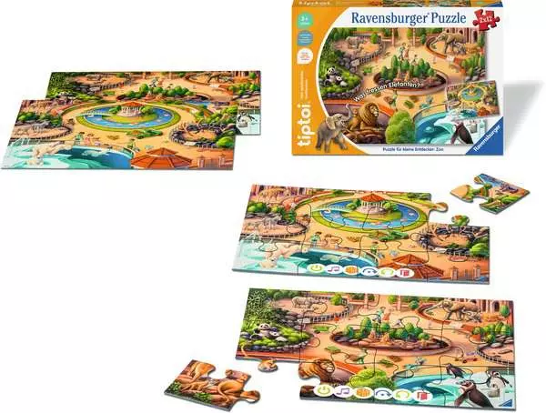 Kinderpuzzle ab 3 Jahren - Puzzle für kleine Entdecker: Zoo - 12 Teile