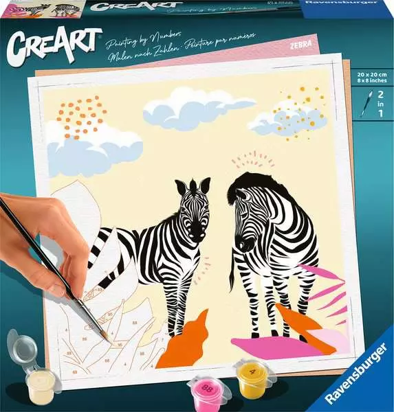 CreArt Zebra - Malen nach Zahlen für Erwachsene