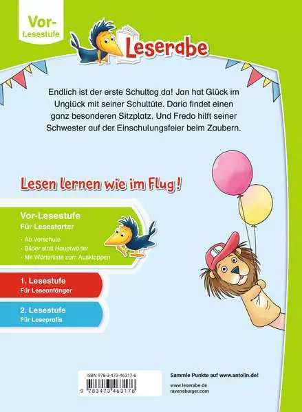 Leserabe Vor-Lesestufe - Lustige Geschichten vom 1. Schultag