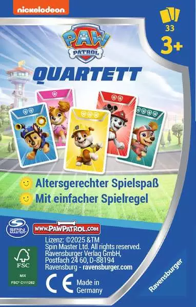Paw Patrol: Quartett - Kinderspiel ab 3 Jahren