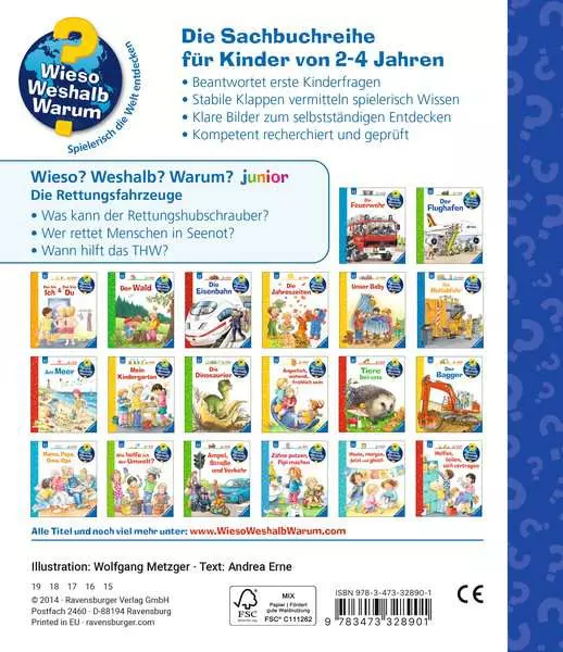 Ravensburger Wieso? Weshalb? Warum? junior. Band 23 - Die Rettungsfahrzeuge