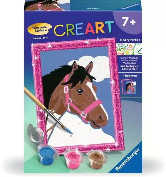 CreArt Pferd - Malen nach Zahlen für Kinder ab 7 Jahren