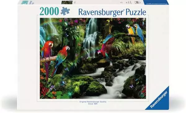 Puzzle 2000 Teile - Bunte Papageien im Dschungel