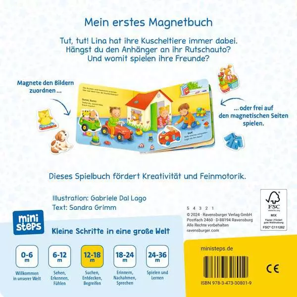 ministeps: Mein erstes Magnetbuch: Wer spielt womit? Meine Welt