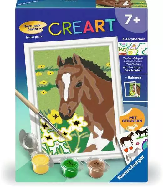 CreArt Fohlen - Malen nach Zahlen für Kinder ab 7 Jahren