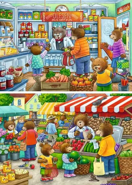 Kinderpuzzle ab 3 Jahren - Komm. wir gehen einkaufen - 12 Teile