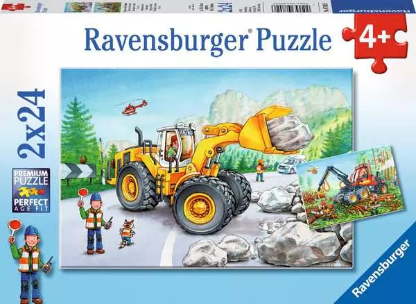 Kinderpuzzle ab 4 Jahren - Bagger und Waldtraktor - 24 Teile