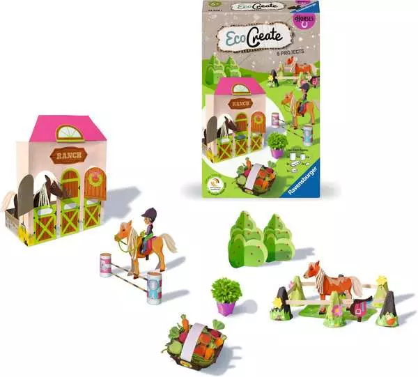 EcoCreate Mini - Glückliche Zeit mit Pferden - Bastelset für Kinder ab 6 Jahren