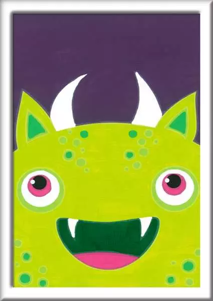 CreArt Freches Monster - Malen nach Zahlen für Kinder ab 7 Jahren