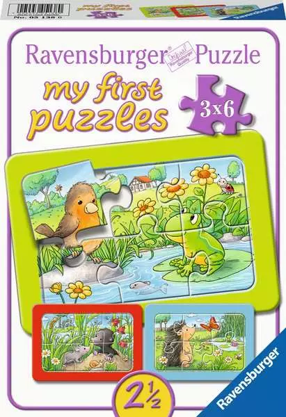 Kinderpuzzle ab 2 Jahren - Kleine Gartentiere - 6 Teile