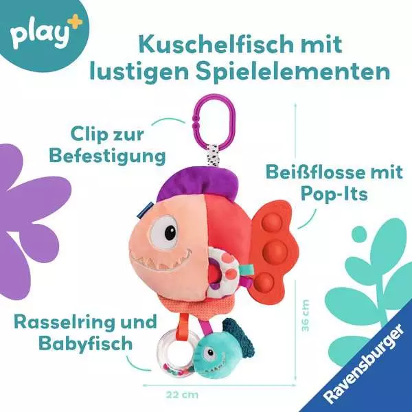 Pop-it Piranha (rot) - Babyspielzeug ab 0 Monaten