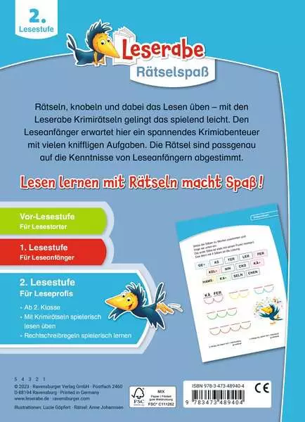 Leserabe Rätselspaß - Krimirätsel zum Lesenlernen (2. Lesestufe)