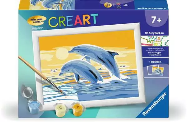 CreArt Freunde des Meeres - Malen nach Zahlen für Kinder ab 7 Jahren