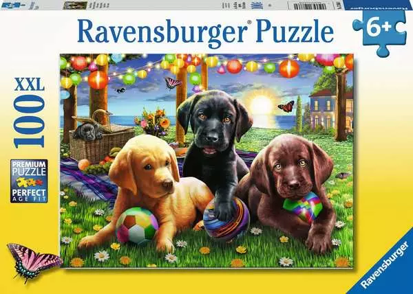 Kinderpuzzle ab 6 Jahren - Hunde Picknick - 100 Teile