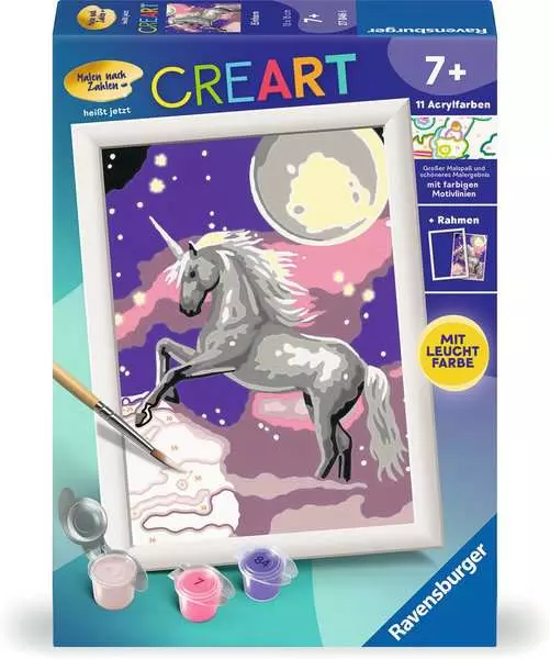 CreArt Einhorn - Malen nach Zahlen für Kinder ab 7 Jahren