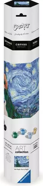 CreArt Leinwand Sternennacht (Van Gogh) - Malen nach Zahlen für Erwachsene