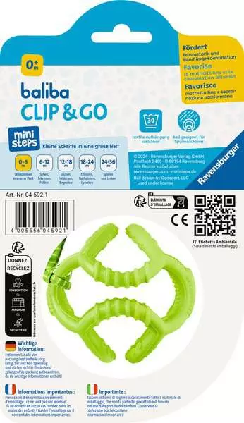 baliba Clip & Go grün - Babyspielzeug ab 0 Monaten