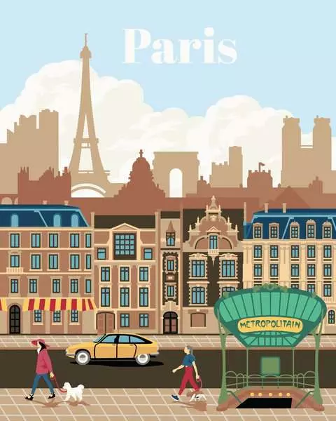 CreArt Farbenfrohes Paris - Malen nach Zahlen für Erwachsene