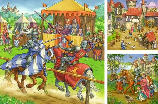 Kinderpuzzle ab 5 Jahren - Ritterturnier im Mittelalter - 49 Teile