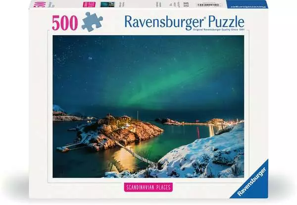 Puzzle 500 Teile - Nordlichter in Tromsø. Norwegen