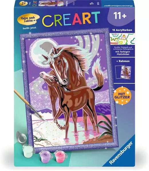 CreArt Pferdegeflüster - Malen nach Zahlen für Kinder ab 11 Jahren