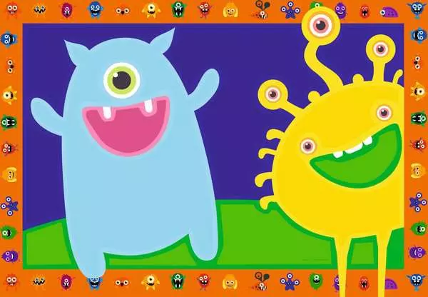 CreArt Lustige Monster - Malen nach Zahlen für Kinder ab 5 Jahren